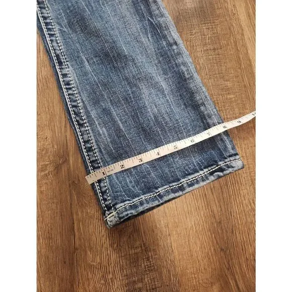 Miss Me jeans 27x32 embroidered Low-Rise denim 5 pocket - Picture 7 of 8